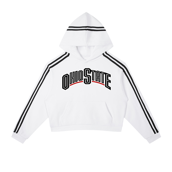 Women's Contrast Side Stripe Cropped Hoodie