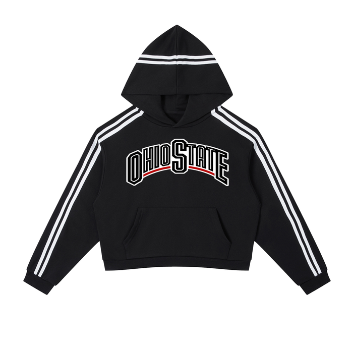 Women's Contrast Side Stripe Cropped Hoodie