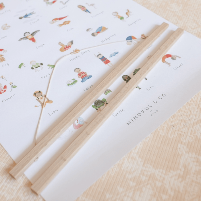 Bamboo straws on a sheet of paper with illustrations and 'Mindful & Co' branding.