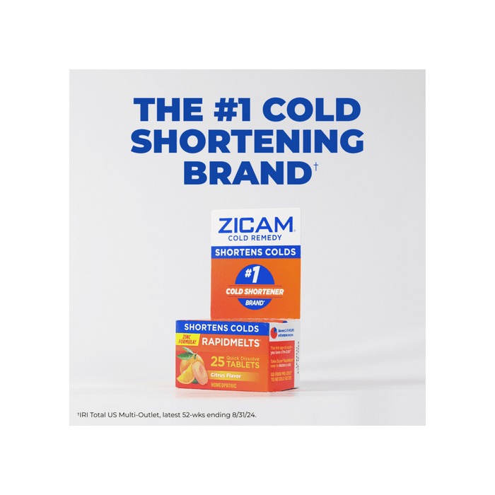 Zicam Zinc Cold Remedy RapidMelts, Quick Dissolve Tablets, Cherry, 25 ct - 73221630004 - LL Medico