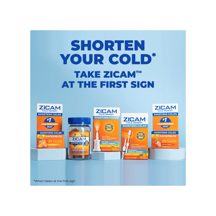 Zicam Zinc Cold Remedy RapidMelts, Quick Dissolve Tablets, Cherry, 25 ct - 73221630004 - LL Medico